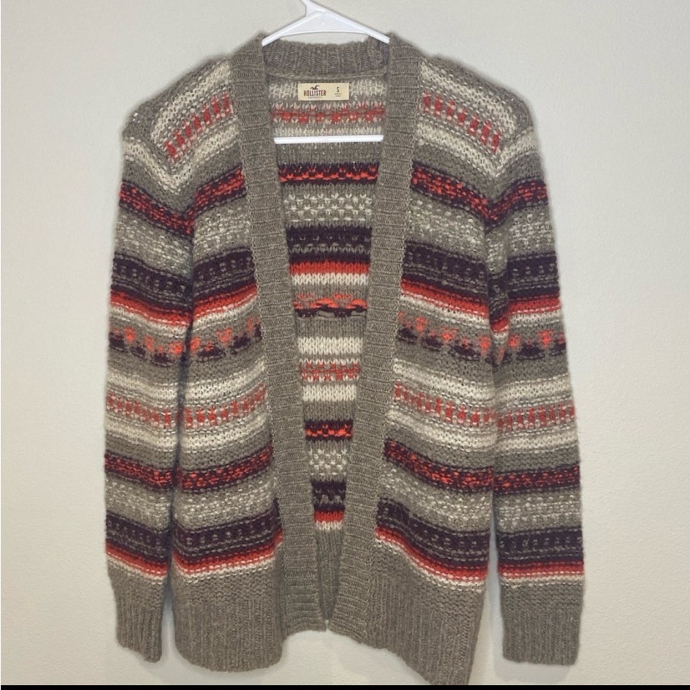 Hollister Open Front Cardigan Sweater Wool‎ Blend Size S